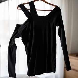Eesome Black Cold Shoulder Blouse